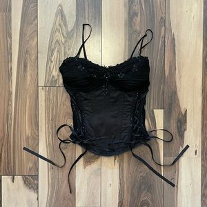 Black Satin Corset